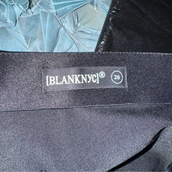 Sold Blanc NYC Dominatrix Black Vinyl Split Hem Pants Size 28 - Picture 9 of 11